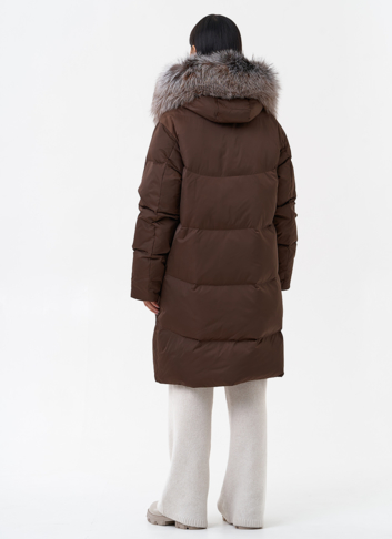 Пуховик с отделкой из меха блюфрост