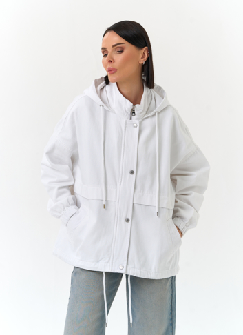 Женская джинсовая куртка с капюшоном