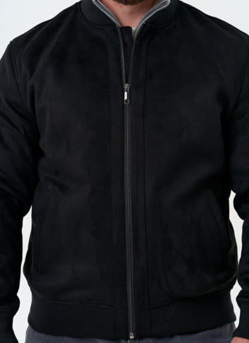 Мужская куртка бомбер из эко замши