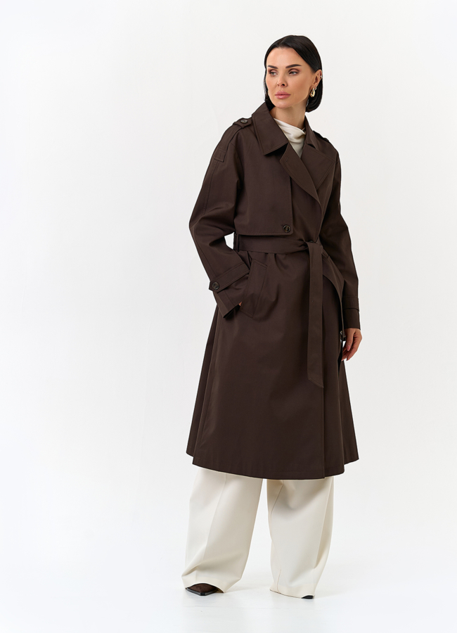 Женский плащ с поясом модель № 32820 универмаг малина