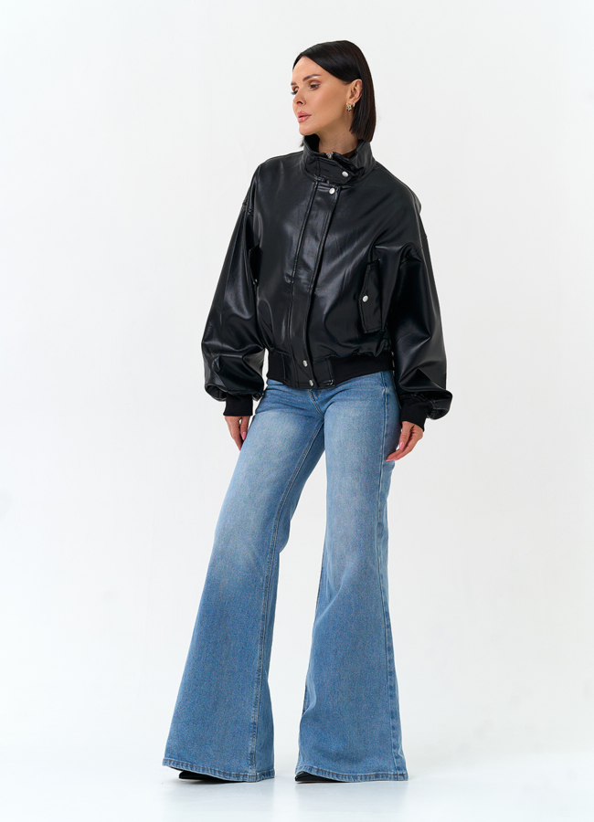 Женская куртка бомбер из эко кожи модель № 33154 в рассрочку