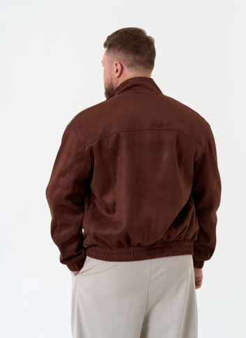 Мужская куртка бомбер из эко замши