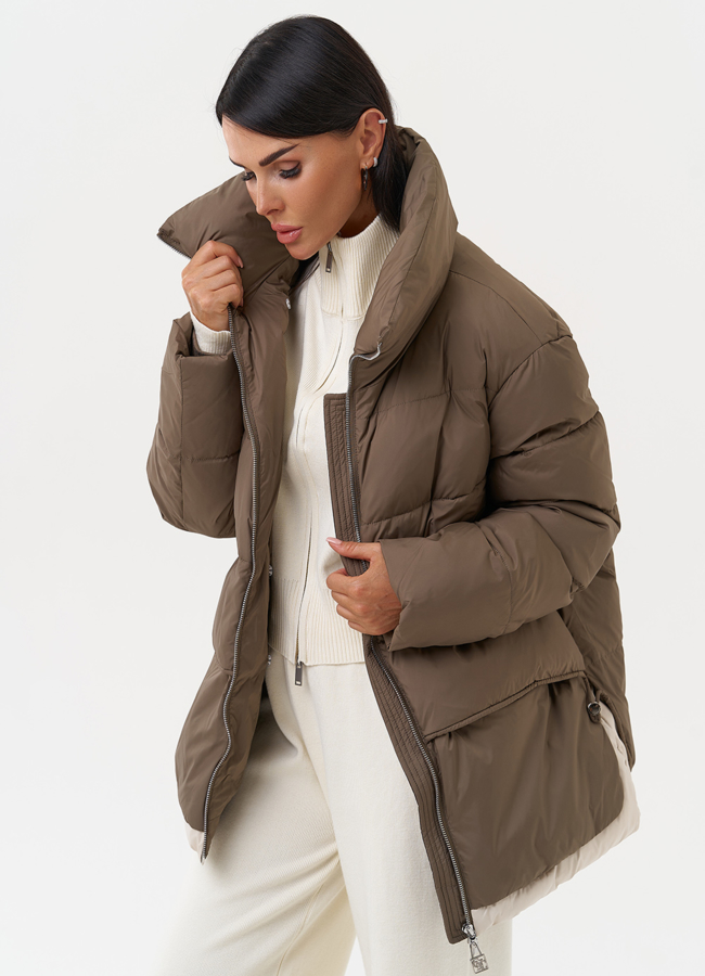 Женская зимняя куртка с капюшоном модель № 31291 универмаг малина