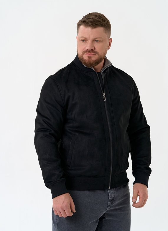 Мужская куртка бомбер из эко замши