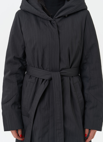 Пальто женское утепленное с эффектом жатой ткани