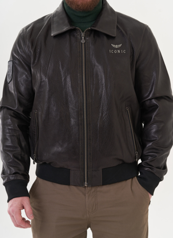 Мужская кожаная куртка "пилот"