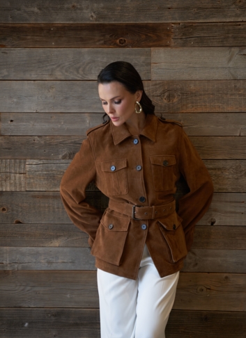 Куртка - сафари женская из натуральной замши