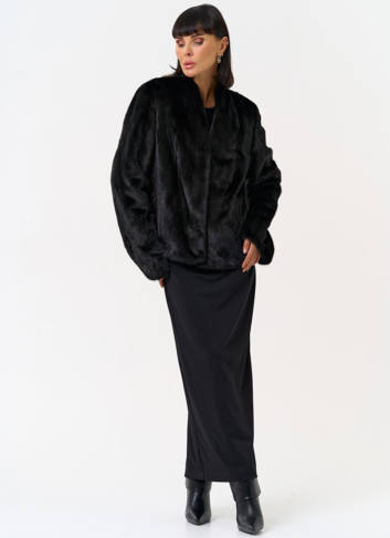 Укороченная шуба из меха норки 