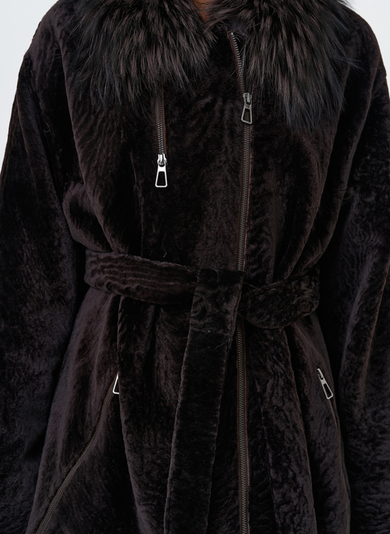 Дубленка натуральная с воротником из меха лисы