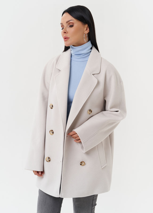 Женское двубортное пальто модель № 28279 универмаг малина