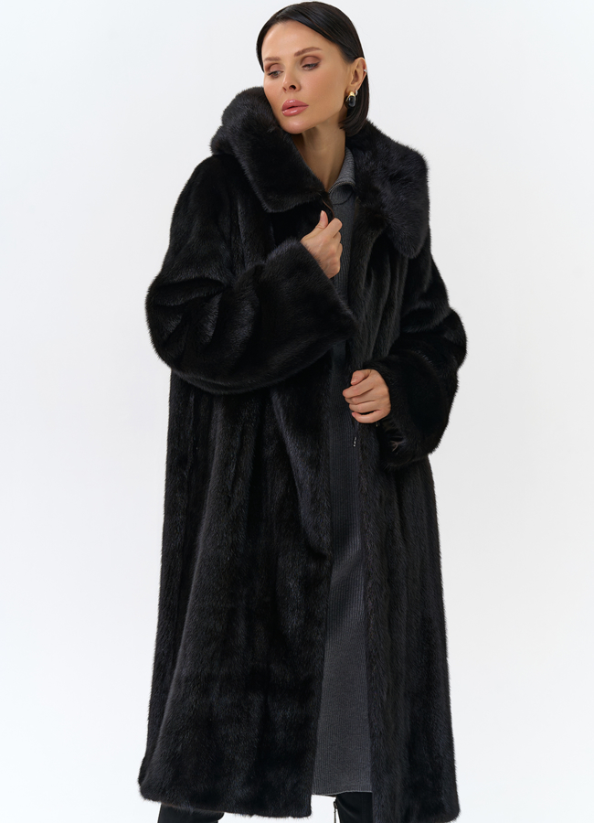 Шуба из норки в цвете махагон модель № 26691 универмаг малина