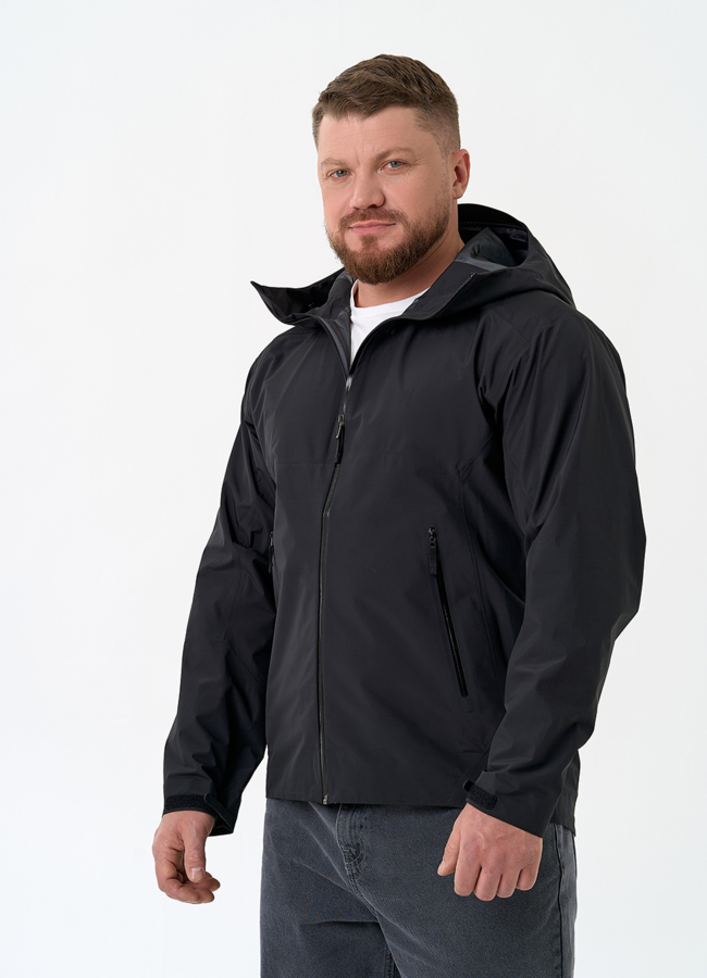 Мужская ветровка черного цвета модель № 32655 универмаг малина