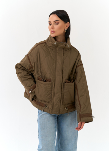 Женская куртка с воротником стойкой