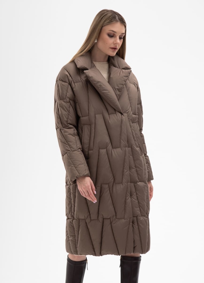 Женский пуховик с английским воротником модель № 31141 универмаг малина