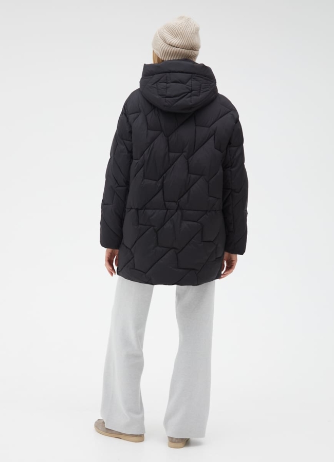 Женский удлиненный пуховик  капюшоном модель № 31151 в кредит