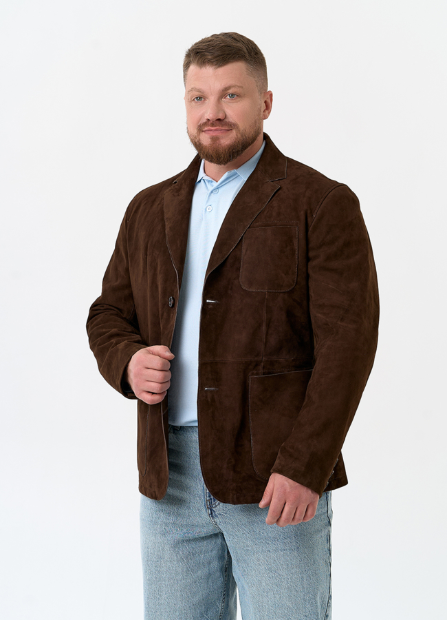 Мужской пиджак из натуральной замши модель № 32745 универмаг малина