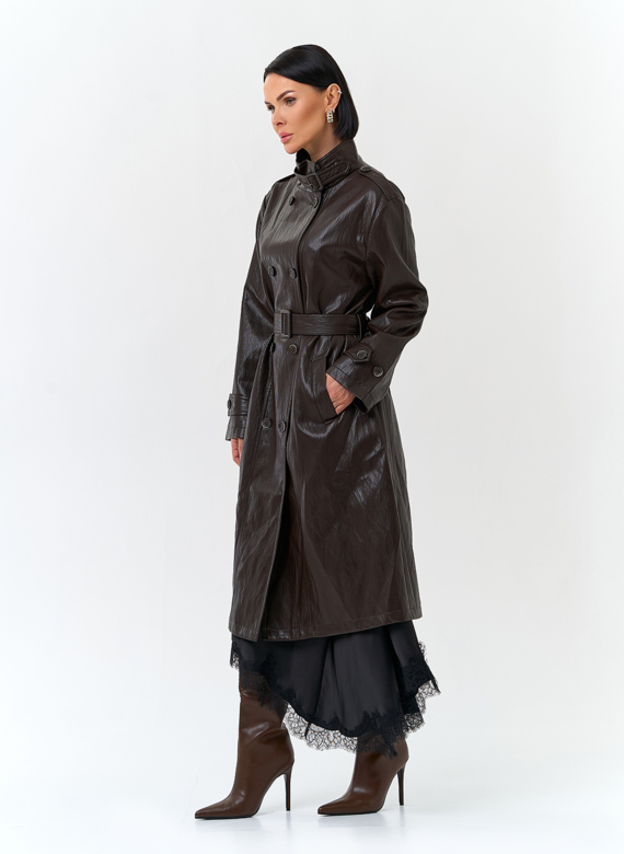Женский плащ из эко кожи
