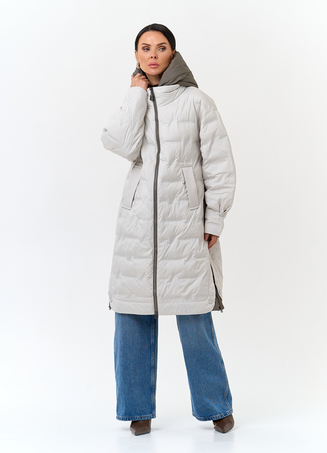 Женское утепленное пальто с капюшоном модель № 32797 универмаг малина