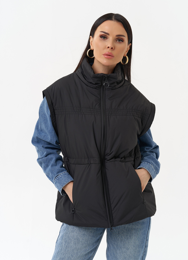 Женская утепленная куртка со съемными рукавами модель № 30011 универмаг малина