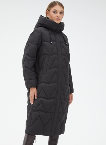 Женский пуховик черного цвета