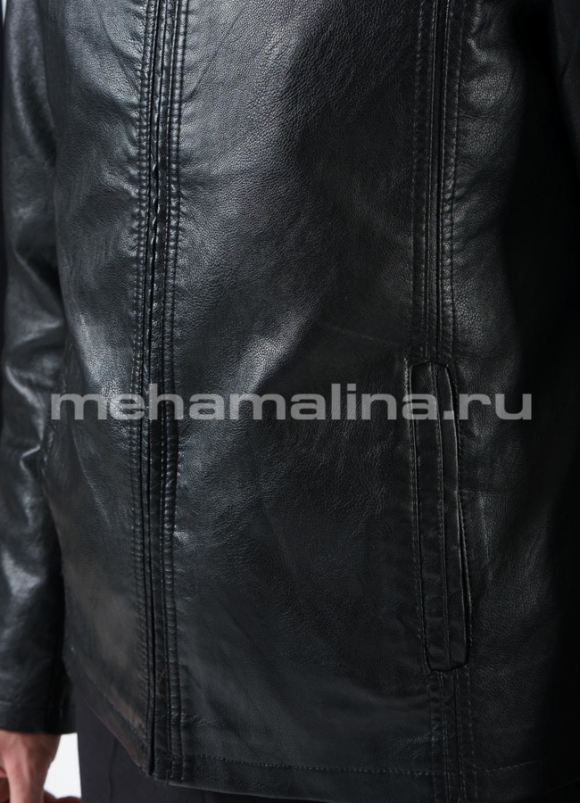 Куртка из эко кожи на молнии модель № 8820 универмаг малина