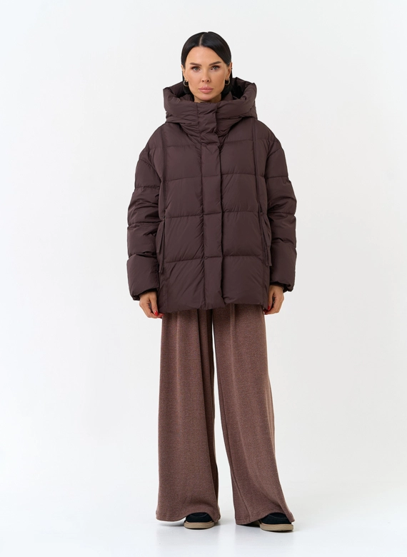 Женский пуховик с капюшоном фото
