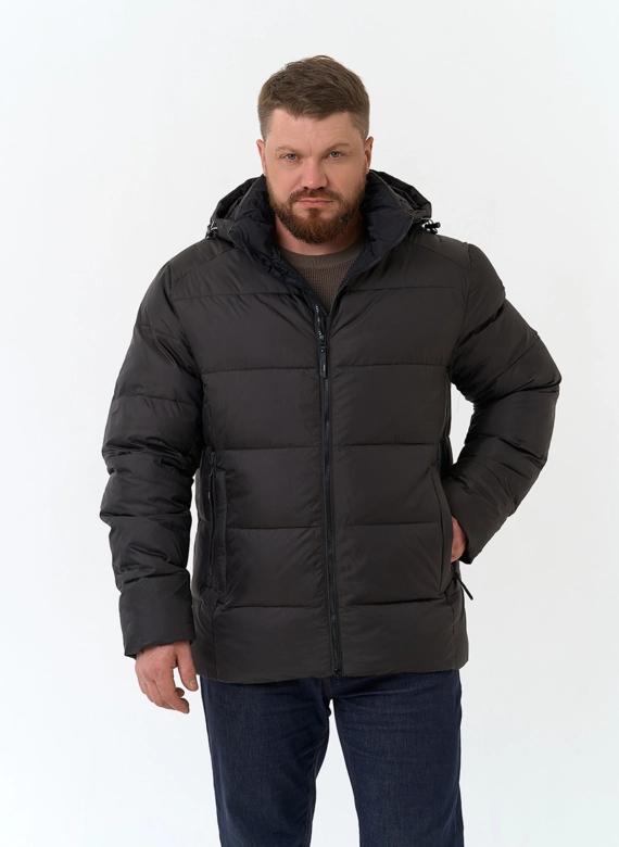 Мужской пуховик с капюшоном  фото