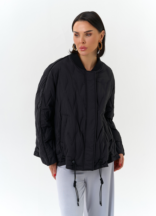 Женская куртка бомбер черного цвета модель № 32658 универмаг малина