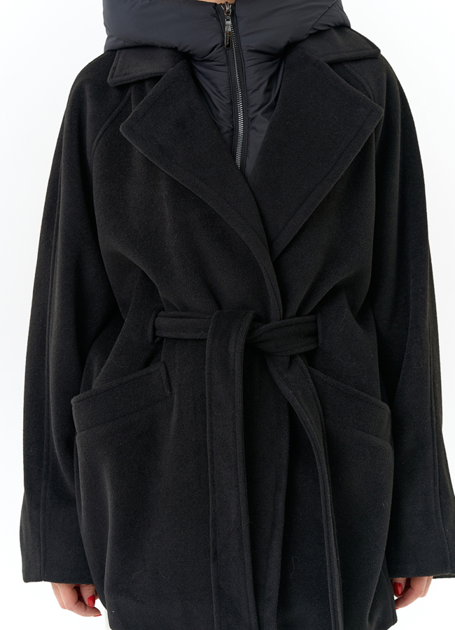 Женское пальто со съемный капюшоном модель № 32698 универмаг малина