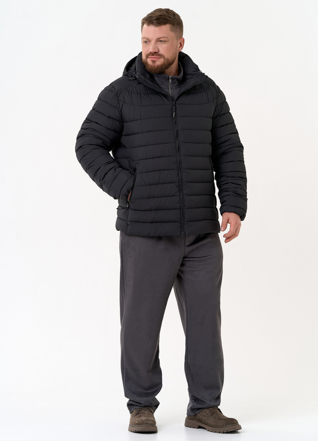 Мужской пуховик черного цвета модель № 31474 в кредит