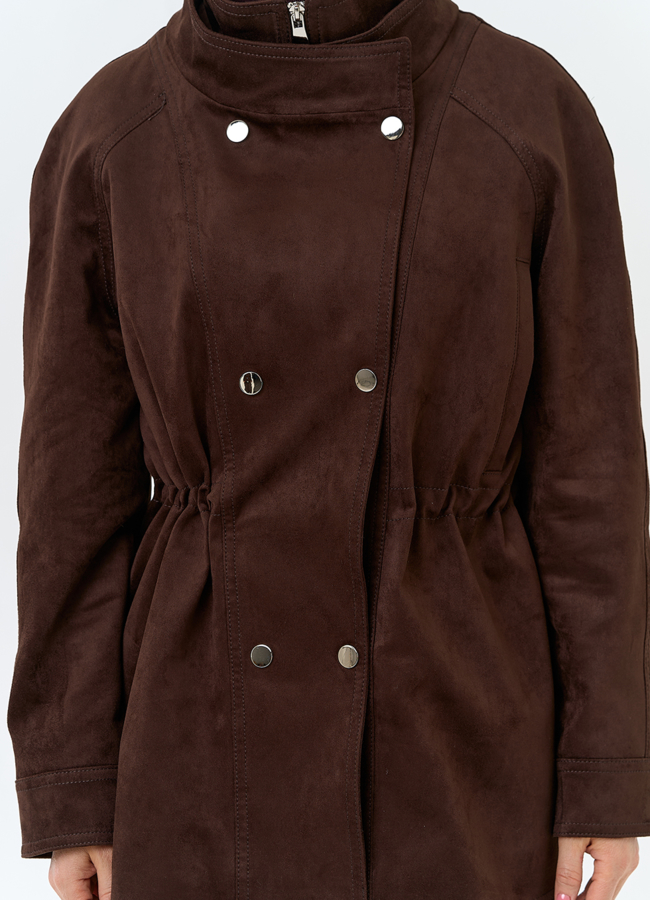 Женская куртка из эко замши с воротником стойкой модель № 32796 универмаг малина